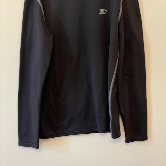 Starter M (38-40) black long sleeve top workout athletic turtleneck polyester - Picture 3 of 7